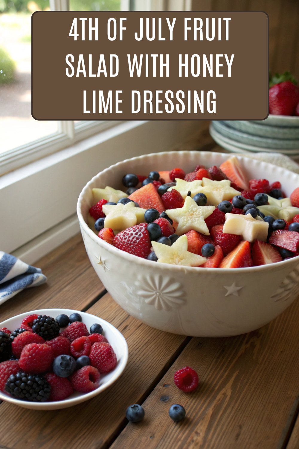 4th of July Fruit Salad with Honey Lime Dressing