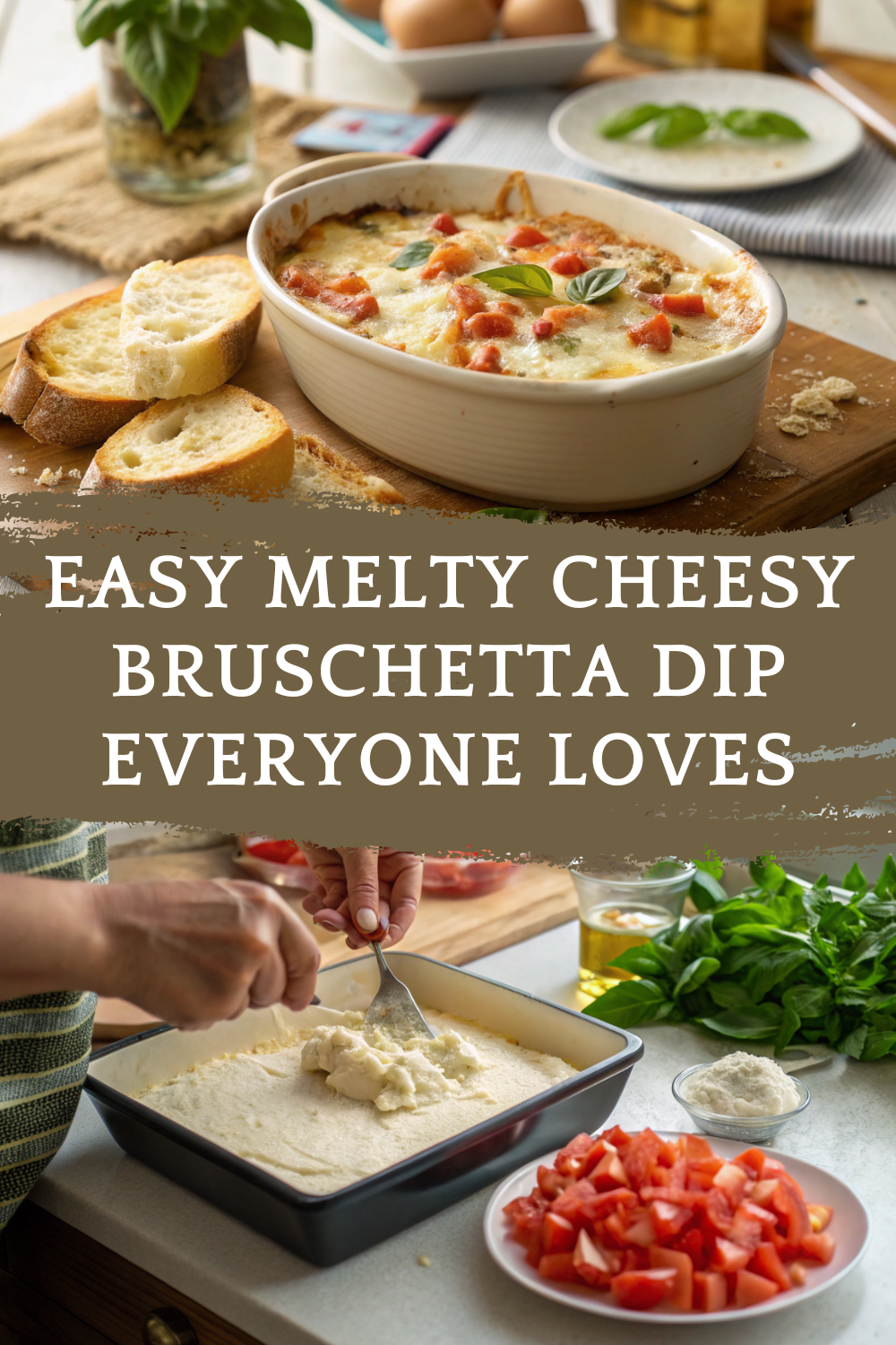 Easy Melty Cheesy Bruschetta Dip Everyone Loves