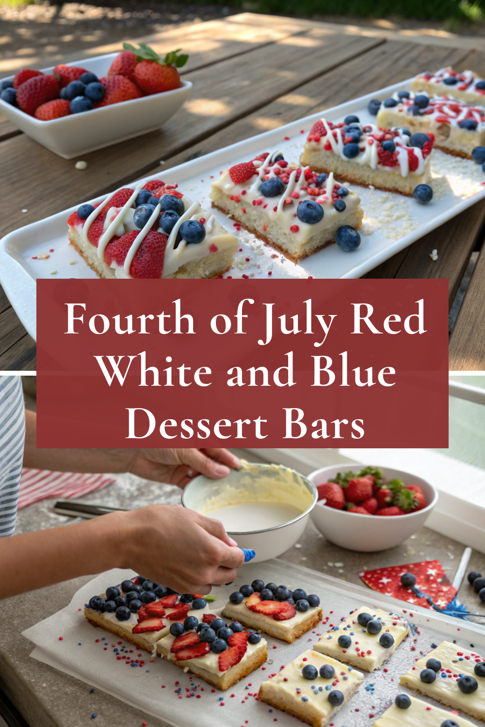 Fourth of July Red White and Blue Dessert Bars