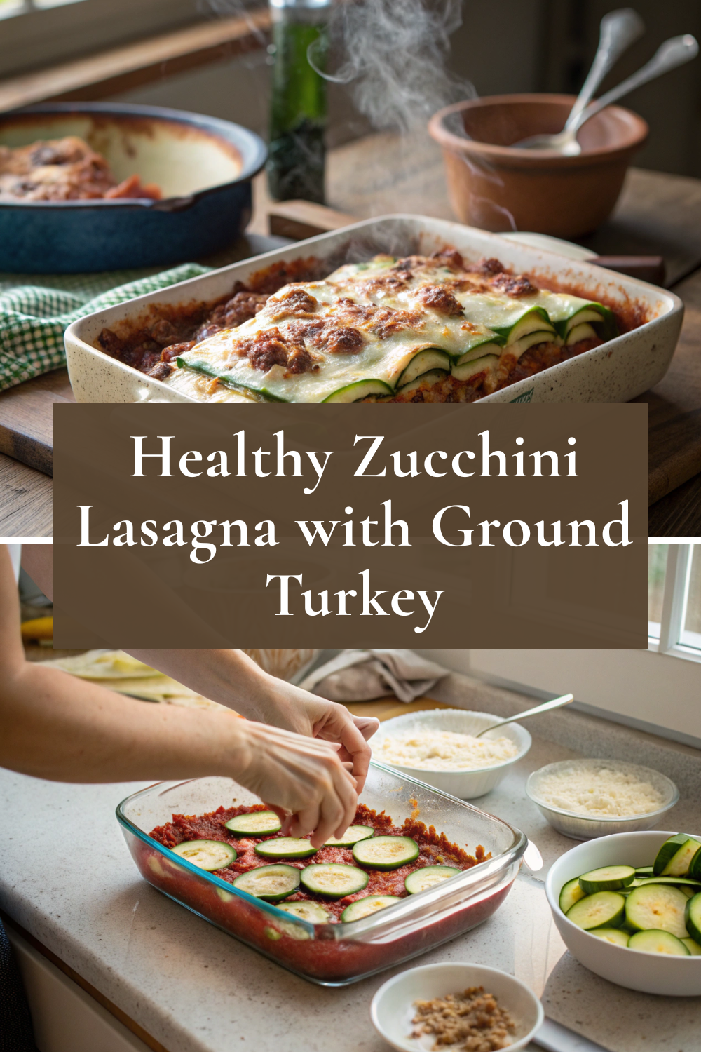 Healthy Zucchini Lasagna with Ground Turkey
