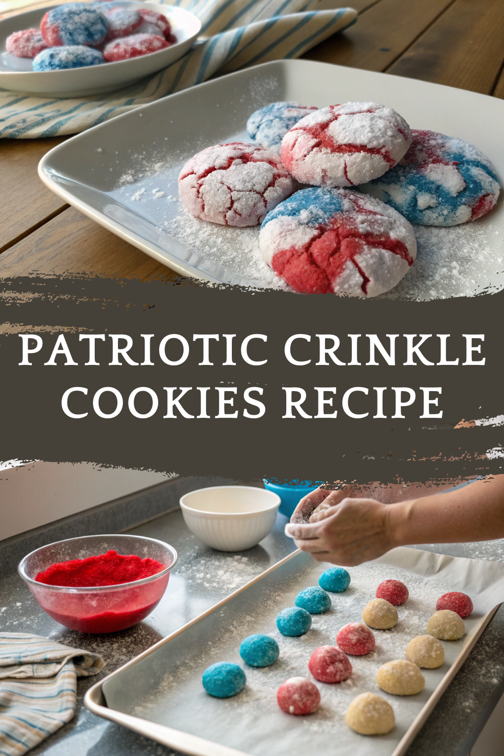 Patriotic Crinkle Cookies Recipe